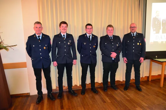 v.l. Werner Müller, Luis Kaufmann, Valentin Reisch, Daniel Buchberger, Björn Bucke